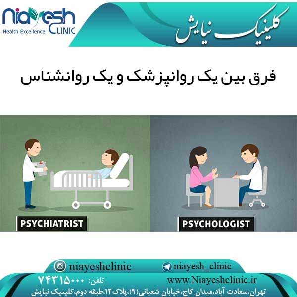 فرق بین یک روانپزشک و یک روانشناس کلینیک نیایش